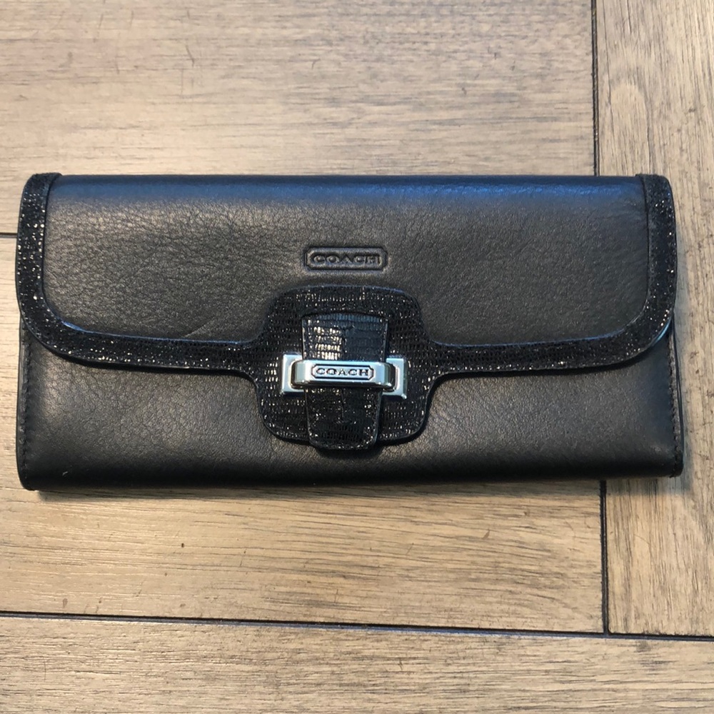 Coach black leather wallet